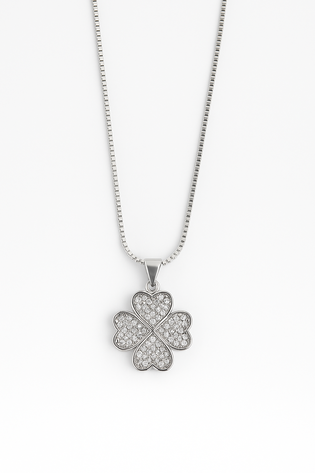 White Leaf Charm Necklace