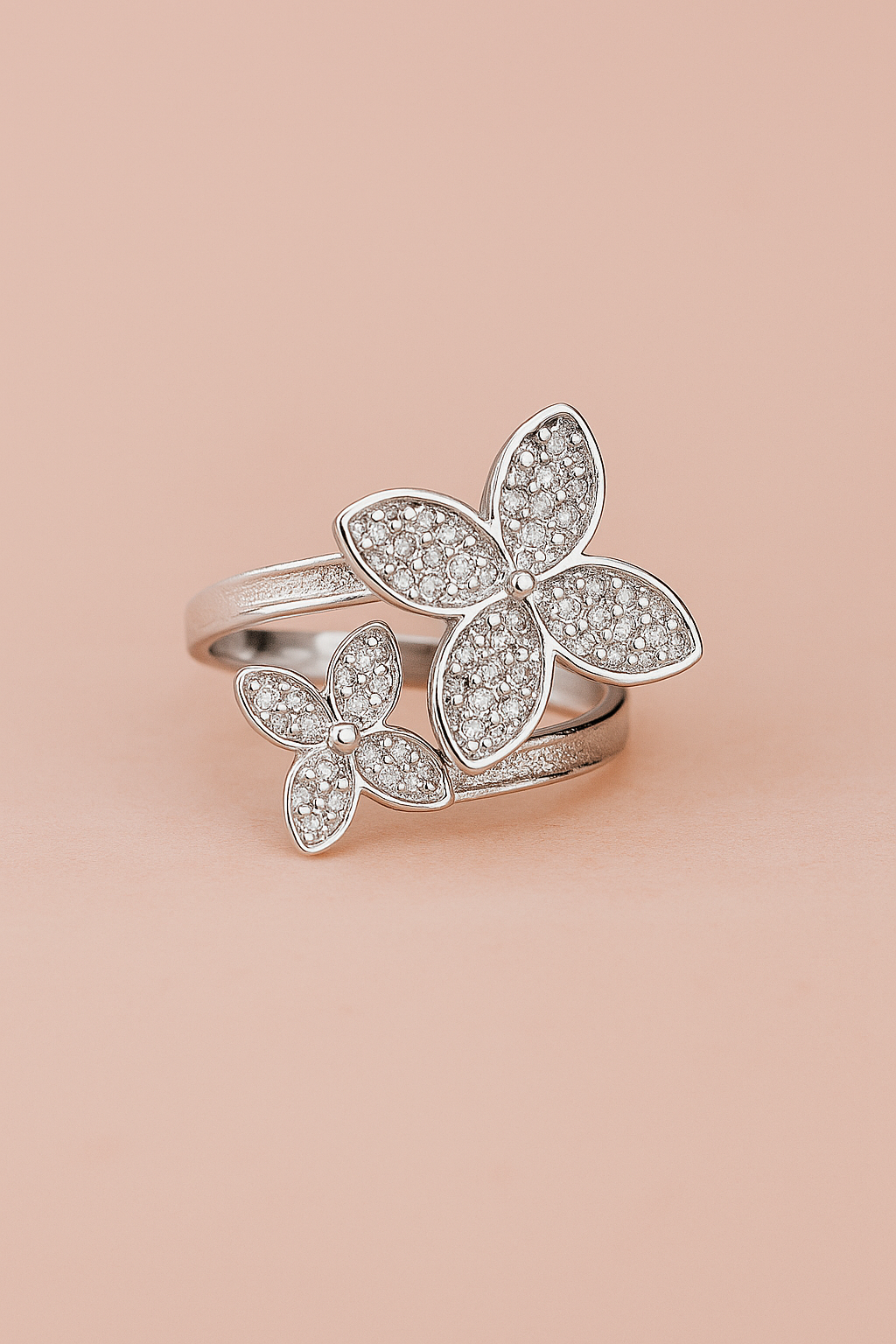 Twin Bloom Loop Ring