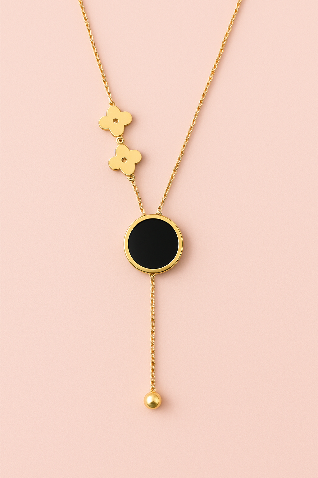 Stainless Steel Black Pearl Necklace