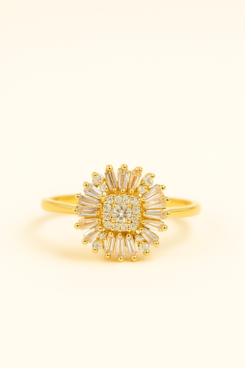 Sunburst Stone & Crystal Ring